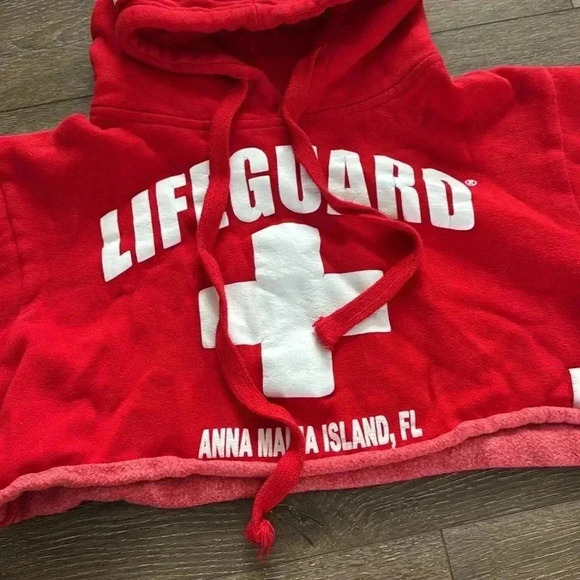 Set of 2 Lifeguard cropped sweatshirts. Anna Maria Island. Size small and XL. - Picture 4 of 5